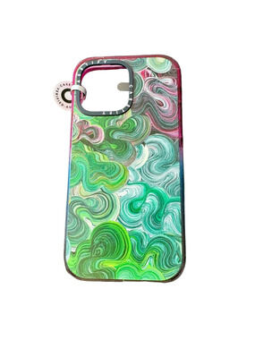 Casetify Green and Pink Swirl Phone Case